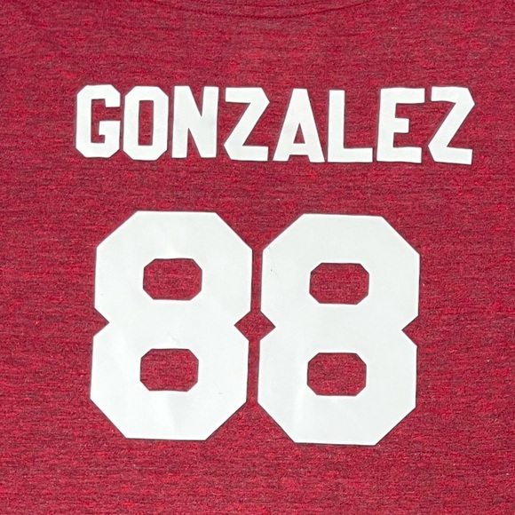NFL Atlanta Falcons Shirt Womens Large Red Gonzalez 88 Long Sleeve Graphic‎ Tee - Picture 4 of 12